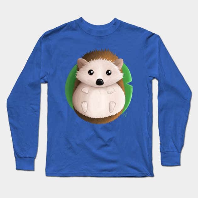 Hedgehog on a Lilypad Long Sleeve T-Shirt by JuliaCoffin